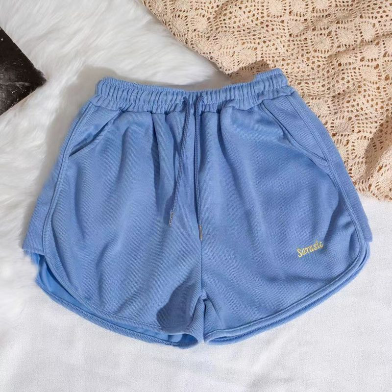 Καλοκαιρινά αθλητικά σορτς 2021 Γυναικεία καθημερινά, φαρδιά πόδια ψηλόμεσο, χαλαρό γυμναστήριο για κορίτσια για υπαίθριο σπίτι Παντελόνι τριών τετάρτων