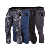 Muške kompresijske hlače 3/4 s džepovima na donjem sloju tajica