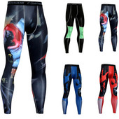 Dry Fit 3D nyomtatás Férfi Kompressziós Szűk Leggings Futás Sport Férfi Tornaterem Fitnesz Nadrág Skinny Leggings Edzés edzés