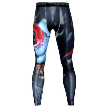 Dry Fit 3D печат Мъжки компресионни стегнати клинове Спорт за бягане Мъжки фитнес панталони Тесни клинове Тренировка Тренировка