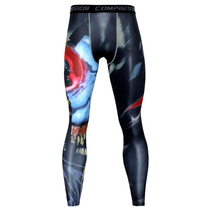 Dry Fit 3D nyomtatás Férfi Kompressziós Szűk Leggings Futás Sport Férfi Tornaterem Fitnesz Nadrág Skinny Leggings Edzés edzés