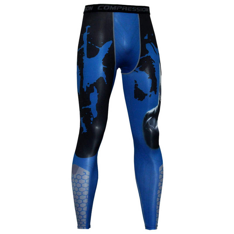 Dry Fit 3D nyomtatás Férfi Kompressziós Szűk Leggings Futás Sport Férfi Tornaterem Fitnesz Nadrág Skinny Leggings Edzés edzés