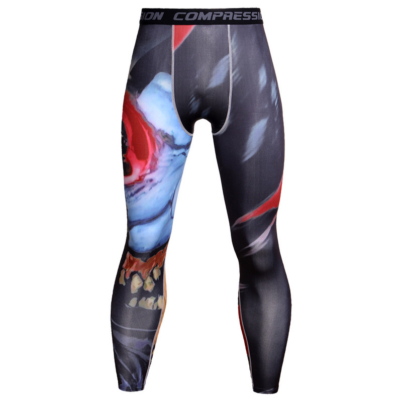 Dry Fit 3D nyomtatás Férfi Kompressziós Szűk Leggings Futás Sport Férfi Tornaterem Fitnesz Nadrág Skinny Leggings Edzés edzés