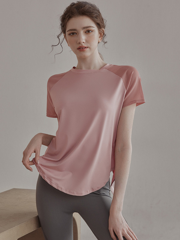 Woorlovekzg Zumba Yoga Wear Sportinė striukė Moteriškas rytinis bėgimas trumpomis rankovėmis Bėgimas Greitai džiūstantis kvėpuojantis marškinėliai Moterys Korėja