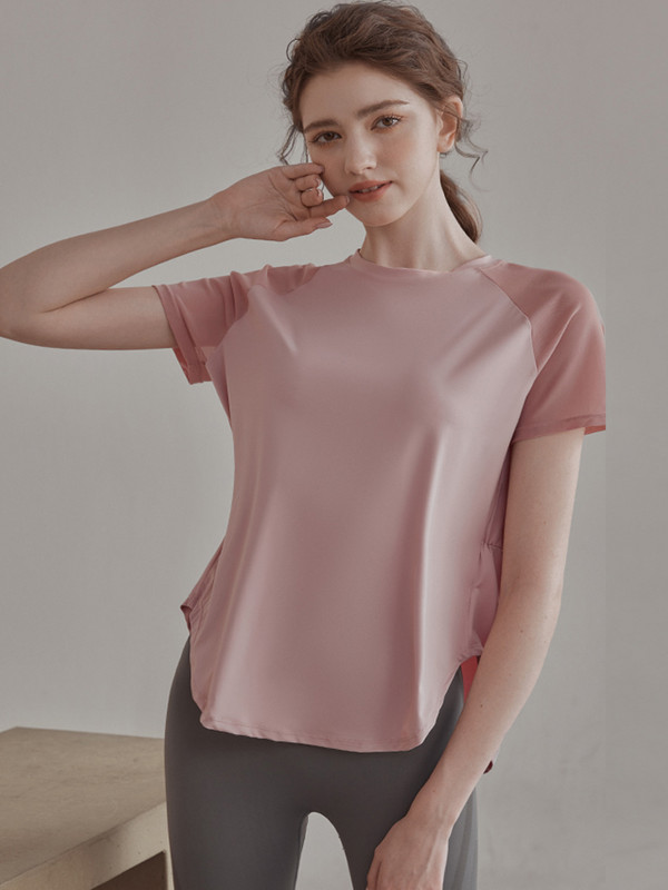 Woorlovekzg Zumba Yoga Wear Sportinė striukė Moteriškas rytinis bėgimas trumpomis rankovėmis Bėgimas Greitai džiūstantis kvėpuojantis marškinėliai Moterys Korėja