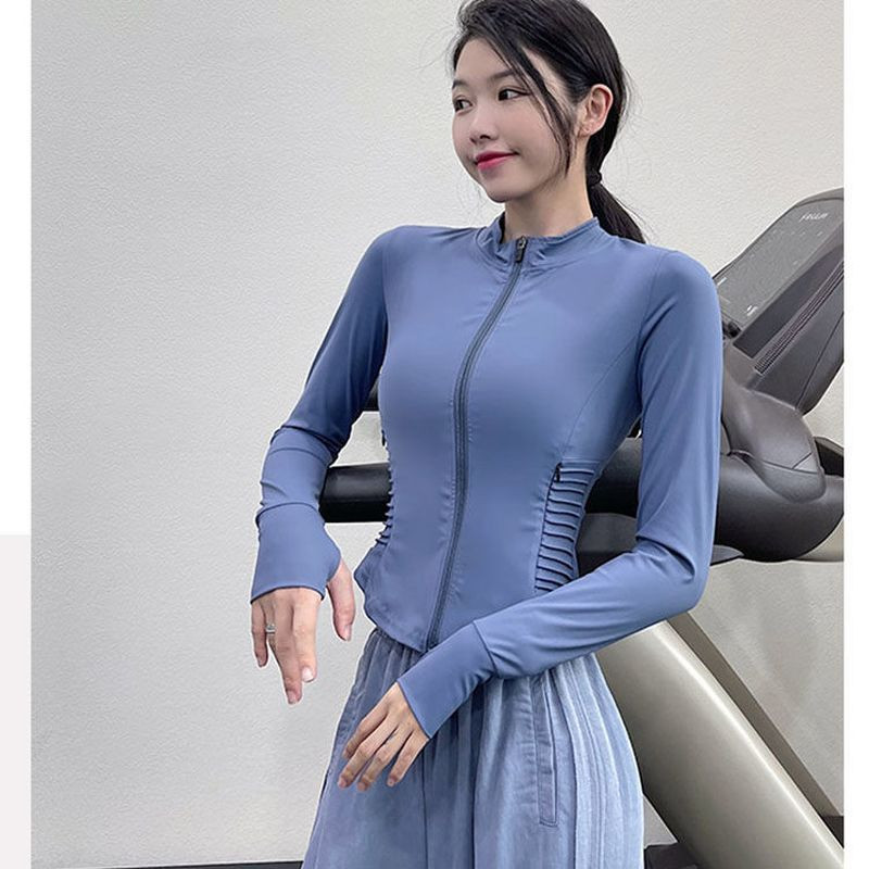 Sportinė striukė Moteriška rudens žiemos stovi apykakle su užtrauktuku Bėgimo viršus Liekninantis greitai džiūstantis paltas Viršutiniai drabužiai Treniruotės