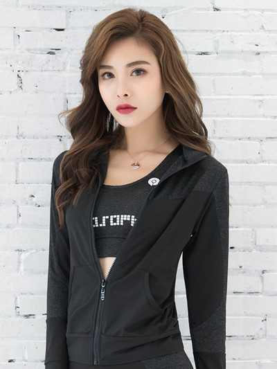 Jogos striukė moteriška rudens laisvalaikio jogos viršūnė greitai džiūstanti lieknėjanti madinga kvėpuojanti sporto salė bėgimo sportinė apranga