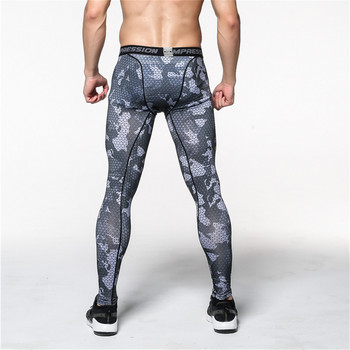 Компресионни клинове за бягане Мъжки бързосъхнещи тесни панталони с 3d принт Фитнес Панталони за спортни тренировки Мъжко облекло за йога Колоездене