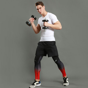 Мъжки компресионни клинове за бягане Спортни тренировъчни панталони Фитнес чорапогащи Панталони за гимнастика Меки спортни облекла Бързосъхнещи джогинг Дишащи