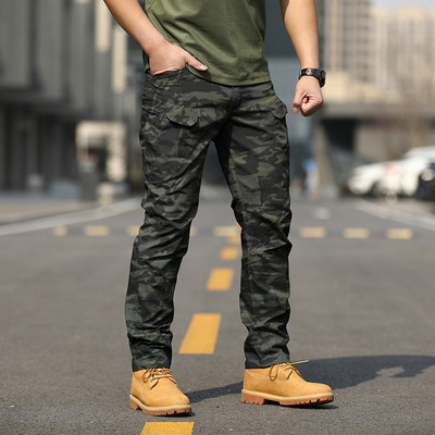 Multi-Pocket Fashions Μαύρο παντελόνι στρατού Casual Παντελόνι Ανδρικό Στρατιωτικό Tactical Joggers Camouflage Cargo Pants Tactical Pants