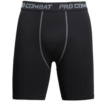 Мъжки фитнес бързосъхнещи тесни къси панталони Еластични компресионни клинове Тренировъчни панталони Мъжки къси панталони Черно сиво Плюс размер 3XL