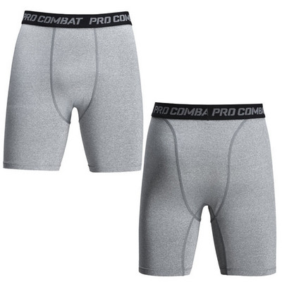 Pantaloni scurți de fitness pentru bărbați, cu uscare rapidă, jambiere elastice cu compresie, pantaloni de antrenament, pantaloni scurți pentru alergare, negru gri, mărime mare 3XL
