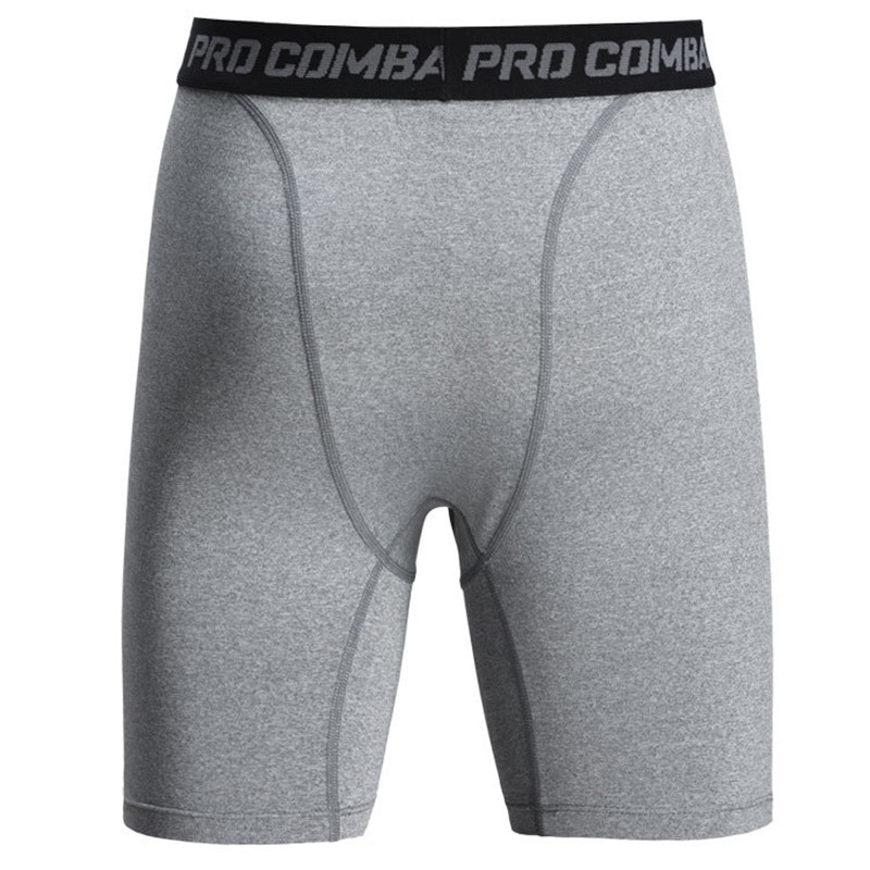 Pantaloni scurți de fitness pentru bărbați, cu uscare rapidă, jambiere elastice cu compresie, pantaloni de antrenament, pantaloni scurți pentru alergare, negru gri, mărime mare 3XL