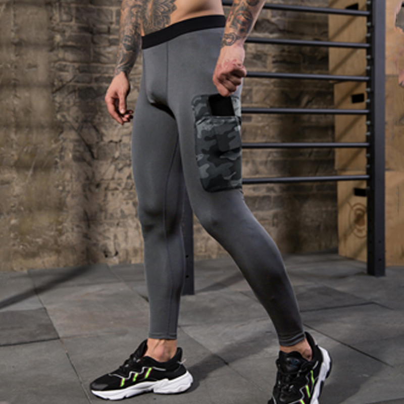 psvteide Férfi Pocket Leggings Kompressziós nadrágok Férfi Testépítés Pantalones Hombre Camouflage Pocket Joggers Férfi futóharisnya