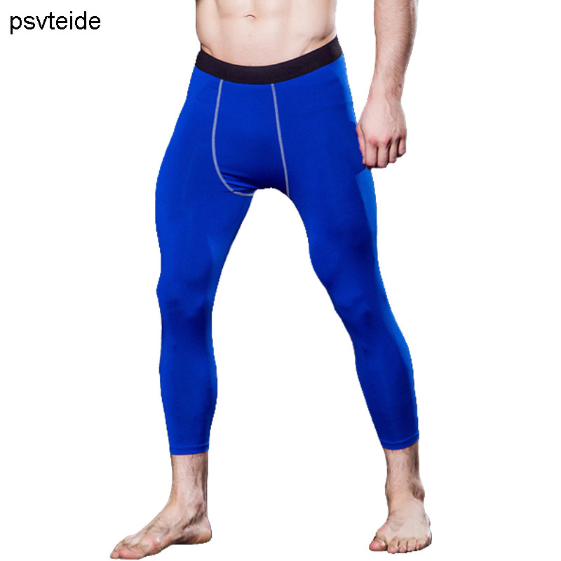 Férfi Kompressziós nadrágok Futóharisnya Férfi Kompressziós Sport Leggings Gym lábszárhosszúságú nadrág Férfi Futó Leggings