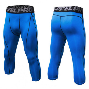 Мъжки спортни панталони Висока еластичност Бързосъхнещи Ергономични абсорбиращи потта Полиестерни фитнес панталони с дължина до средата на прасеца Work Out