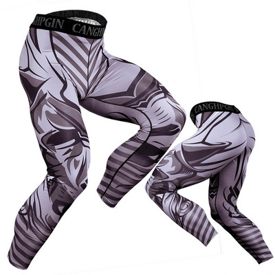 Pantaloni sport pentru bărbați Pantaloni noi pentru bărbați cu imprimare 3D Pantaloni de compresie pentru bărbați Pantaloni strâmți Fitness Baschet Colanți pentru alergare Skinny Gym