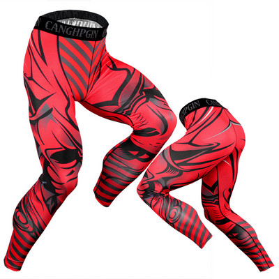 Pantaloni sport pentru bărbați Pantaloni noi pentru bărbați cu imprimare 3D Pantaloni de compresie pentru bărbați Pantaloni strâmți Fitness Baschet Colanți pentru alergare Skinny Gym