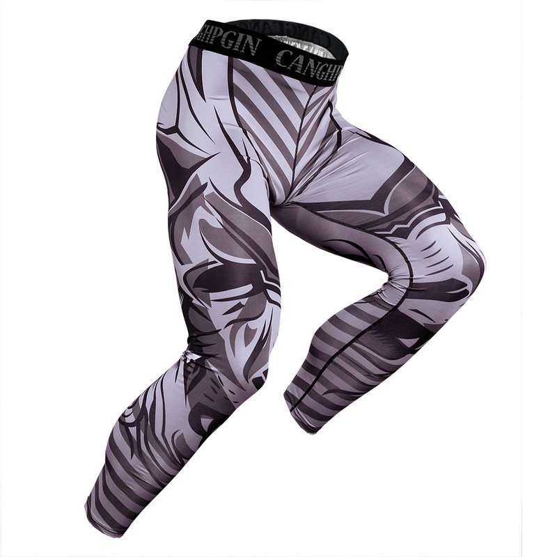 Pantaloni sport pentru bărbați Pantaloni noi pentru bărbați cu imprimare 3D Pantaloni de compresie pentru bărbați Pantaloni strâmți Fitness Baschet Colanți pentru alergare Skinny Gym