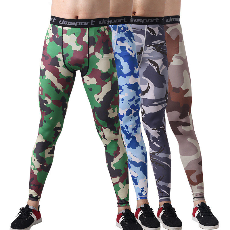 Jambiere de alergare de camuflaj Bărbați Sală de sport Fitness Baschet Pantaloni de compresie profesionali Antrenament Colanți skinny Pantaloni de trening