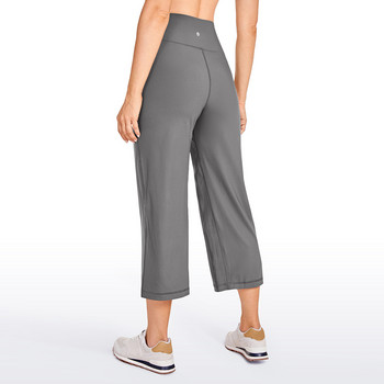 CRZ YOGA Дамски широки спортни панталони Capri с джобове с висока талия - мек вътрешен шев с усещане за голо усещане: 23 инча