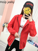 „Hoip Jeeky“ pavasario rudens sportinė striukė su gobtuvu, moteriška negabaritinė striukė, bėgimo paltai, pora, atspari vėjui, vandeniui atspari mada, visų rungtynių tendencija