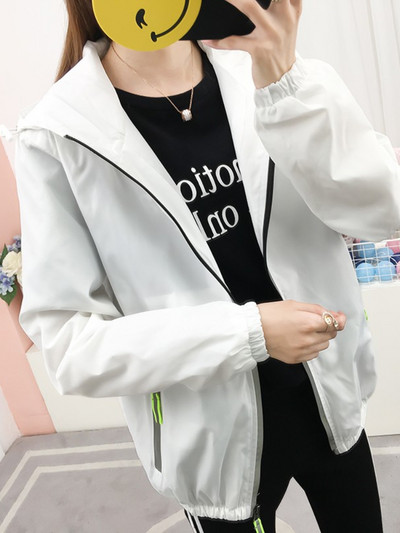 „Hoip Jeeky“ pavasario rudens sportinė striukė su gobtuvu, moteriška negabaritinė striukė, bėgimo paltai, pora, atspari vėjui, vandeniui atspari mada, visų rungtynių tendencija