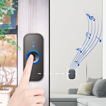 Интелигентен 433 mhz безжичен звънец Home Welcome Doorbell Водоустойчив 300m Remote Интелигентна LED светлина Door Bell Chime EU UK US Plug