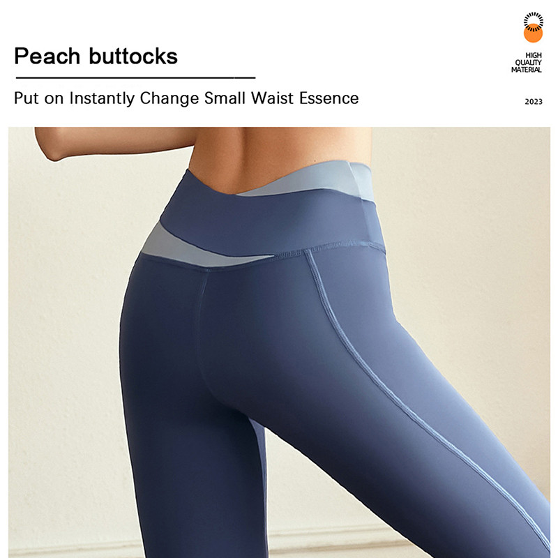 Aukšto juosmens klubus pakeliančios jogos kelnės Moteriškos kūno rengybos blauzdinės treniruotės Bėgimo pėdkelnės Greitai džiūstančios sportinės kelnės Elastinės pilvo kelnės