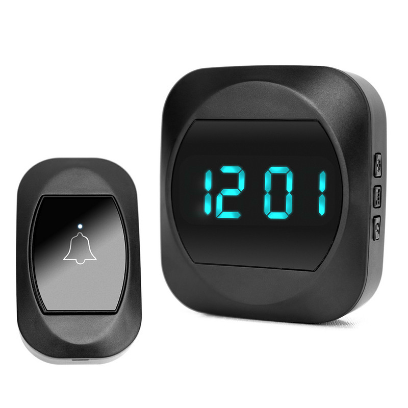 Veekindel juhtmeta uksekell Plug and play AC 110-240V kaugjuhtimispult veekindel uksekell koduhotelli Villa haigla jaoks