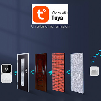 Tuya Wireless Video Doorbell Digital Visual Intercom WIFI 2.4G 5GHZ Αδιάβροχη Electronic Guard 1080P Home Security Camera