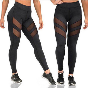 Σέξι γυναικείο κολάν γοτθικό ένθετο δικτυωτό σχέδιο αθλητικό παντελόνι μαύρο Capris Sportswear Νέο κολάν γυμναστικής Καλσόν γυμναστικής