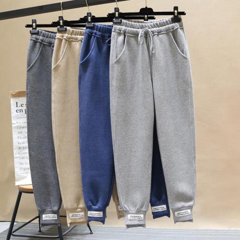 Pantaloni de sport de jogging pentru femei de iarnă Pantaloni de antrenament din lână, uni, grosi, casual, de sport de iarnă, de alergare Pantalones Mujer
