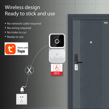 Tuya Wireless Video Doorbell WiFi 2.4G ψηφιακή θυροτηλεόραση Αδιάβροχη Electronic Doorman 1080P Home Security Doorbell Camera