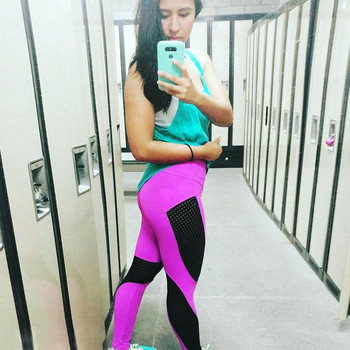 Καλσόν για τρέξιμο Γυναικεία αθλητικά κολάν Ψηλόμεση ελαστικό διχτυωτό κολάν συνονθύλευμα Fitness Running Yoga Gym Workout Push Up Καλσόν