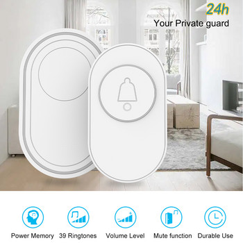 eMastiff Wireless Doorbell 39 Music LED Flash Συναγερμός Ασφαλείας Outdoor IP65 Αδιάβροχο Έξυπνο Σπίτι Έξυπνο κιτ ηχητικής κουδουνιού πόρτας