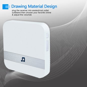 Ασύρματο Wifi 433 MHz Έξυπνο βίντεο Doorbell Chime Music Receiver Ασφάλεια σπιτιού Εσωτερική ενδοεπικοινωνία Δέκτης κουδουνιού πόρτας 10-110dB