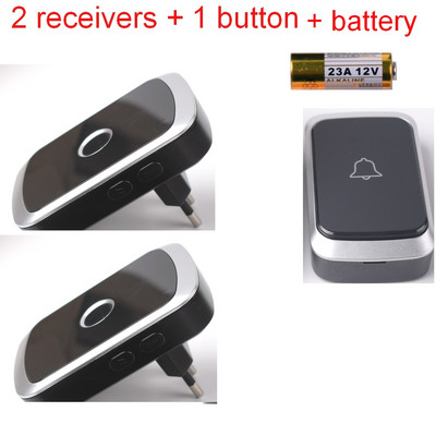 Veekindel traadita uksekell EU Plug Smart kaugjuhtimispult Uksekella helinad akuga AC 100V-240V