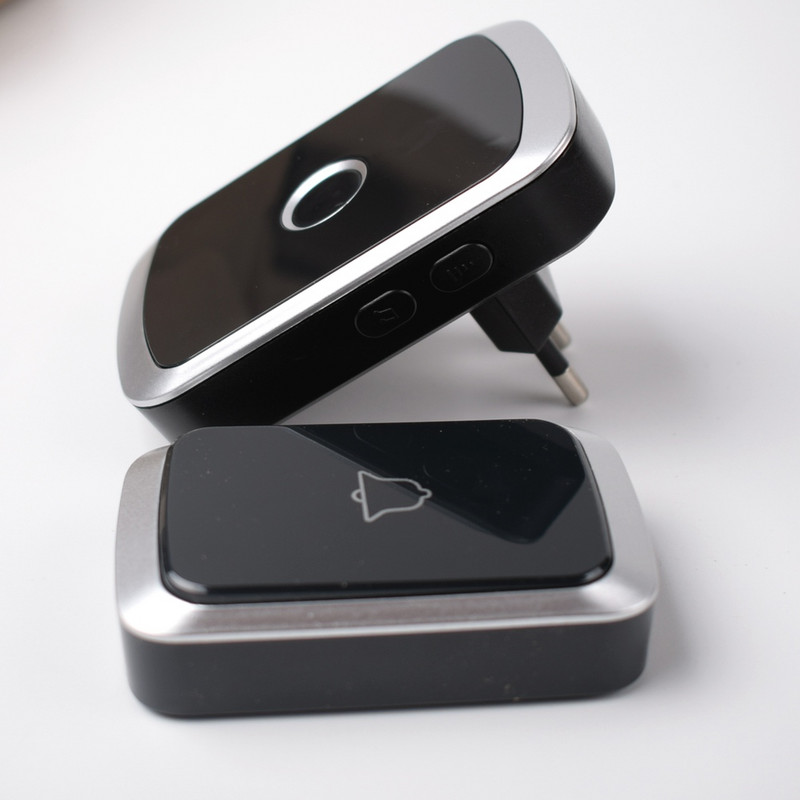 Veekindel traadita uksekell EU Plug Smart kaugjuhtimispult Uksekella helinad akuga AC 100V-240V