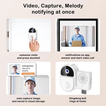 Tuya Smart Video Doorbell HD Outdoor Wireless Door Bell Night Vision Κάμερα WiFi Βίντεο ενδοεπικοινωνία Smart Life Security Protection