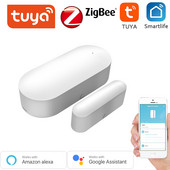 Tuya WiFi/Zigbee Senzor de fereastră ușă Detector de ușă de garaj compatibil cu Alexa Google Home Smar tLife APP LOGO personalizat gratuit