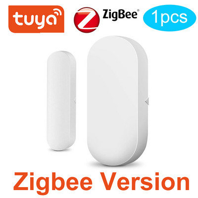 Tuya WiFi/Zigbee Senzor de fereastră ușă Detector de ușă de garaj compatibil cu Alexa Google Home Smar tLife APP LOGO personalizat gratuit