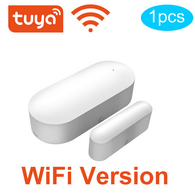Tuya WiFi/Zigbee Senzor de fereastră ușă Detector de ușă de garaj compatibil cu Alexa Google Home Smar tLife APP LOGO personalizat gratuit