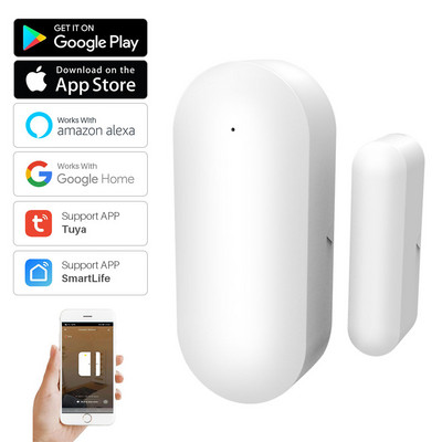 Tuya nutikas WiFi-ukse andur Smart Door avatud/suletud detektorid Wifi akna andur Smartlife APP Töö Google Home Alexaga