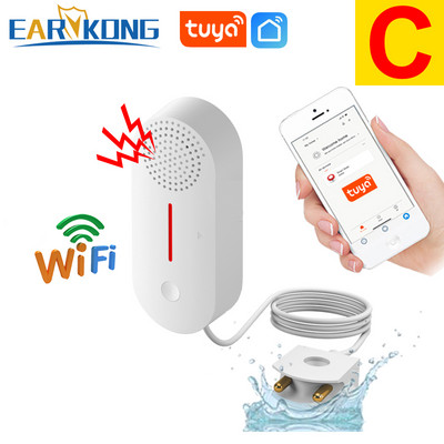 Detector independent de scurgeri de apă Senzor de nivel de apă Tuya Bucătărie de acasă Alarma de securitate pentru baie 90dB Alarma de volum mare Sunet