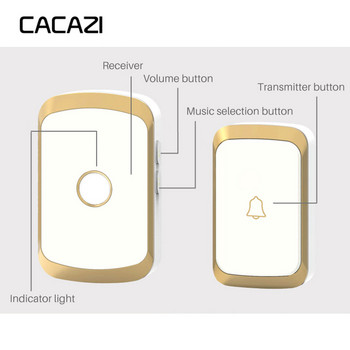 Безжичен звънец 36 звънчета Пръстен за врата AC 100-240V 300M обхват IP44 Водоустойчив EU UK US Plug приемник Звънец