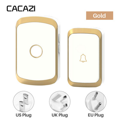 Bezvadu durvju zvans 36 zvani durvju gredzens AC 100-240V 300M diapazons IP44 ūdensizturīgs EU UK US kontaktdakšas uztvērējs durvju zvans