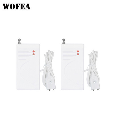 WOFEA Високоефективен 433MHZ безжичен сензор за теч на вода Детектор за теч на вода Аларма за алармена система Безплатна доставка 2 бр./лот