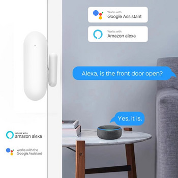 Tuya Smart WiFi/Zigbee Сензор за врата Детектори за отворена/затворена врата Wifi Домашна аларма Съвместим с приложението Alexa Google Home Smart Life
