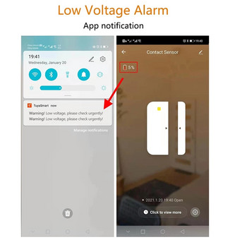 Tuya Smart WiFi/Zigbee Αισθητήρας Πόρτας Ανοιχτή / Κλειστοί ανιχνευτές Wifi Home Alarm Συμβατός με την εφαρμογή Alexa Google Home Smart Life
